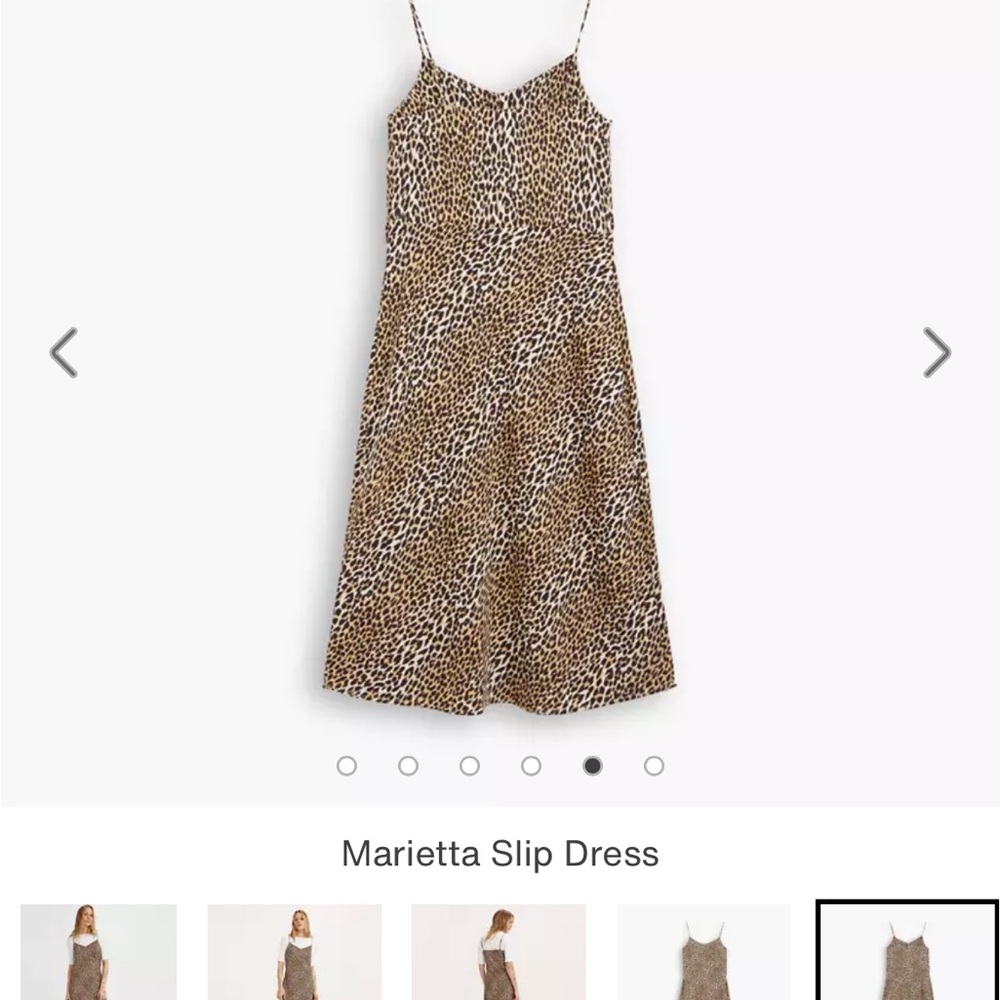 Levi’s Marietta slip silk dress leopard print midi length NWT - Picture 2 of 6